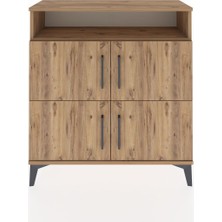 Arges Şifonyer 4 Raflı 4 Kapaklı 88X30X96 Çam-Çam