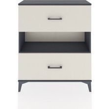 Arges Şifonyer Tek Raflı 2 Çekmeceli 88X30X106 Antrasit-Aytaşı