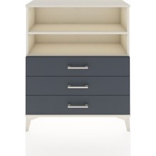 Arges Şifonyer 2 Raflı 3 Çekmeceli 88X30X106 Aytaşı-Antrasit