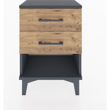 Arges Komodin 2 Çekmeceli 44X30X64 Antrasit-Çam