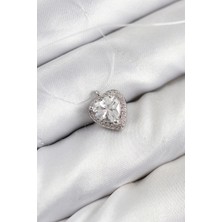 Bfs Misineli Kalp Model Gümüş Renk Hayalet Kolye