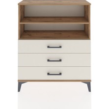 Arges Şifonyer 2 Raflı 3 Çekmeceli 88X30X106 Çam-Aytaşı