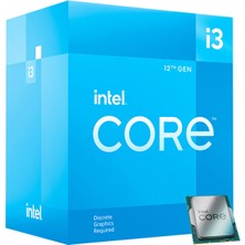 Intel Core İ3-12100F 3.30GHZ 12MB 1700P 12. Nesil Box
