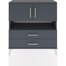 Arges Şifonyer 3 Raflı 2 Çekmeceli 2 Kapaklı 88X30X96 Antrasit-Antrasit