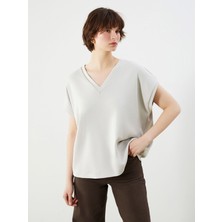 Lc Waikiki Yeni Sezon V Yaka Oversize Kadın Tişört