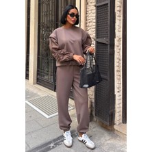 Kolları Paraşüt Detaylı Lastikli Modal Takım -Kahverengi