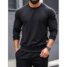 Amor Man Büyük Beden Özel Tasarım Düz Renk Şık Dış Mekan Kışlık Erkek Eşofman Takımı