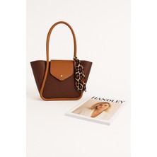 Lüks Fular Detaylı Büyük Kapasiteli Omuz Çantası