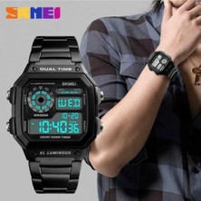 Skmei Erkek 1335 Kol Saati Dijital Spor Metal Işıklı Siyah