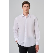  Erkek Beyaz Trend Regular Fit Gömlek