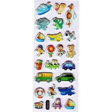Sticker Kabartmalı Sticker Defter Planlayıcı Etiket (CB542) 16X7 Cm- Taşıt ve Hayvanlar