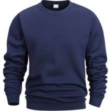 Amor Man Büyük Beden Özel Tasarım 3 Iplik Yüksek Kalite Bisiklet Yaka Kışlık Düz Renk Erkek Sweatshırt