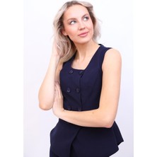 Aller Yelek & Boru Paça Pantolon Takım-Lacivert