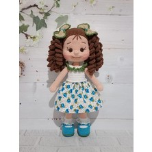 Hazan Kıvırcık Saçlı Karnaval Bebek Amigurumi Organik Oyuncak