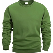 Amor Man Büyük Beden Özel Tasarım 3 Iplik Yüksek Kalite Bisiklet Yaka Kışlık Düz Renk Erkek Sweatshırt