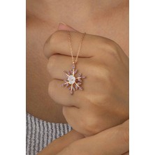 Gümüş Pazarım Manolya Çiçeği Kar Tanesi Kadın Gümüş Kolye