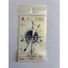 Pusula Minimal Yarı Kalıcı Hayalet Geçici Dövme Yapıştırma Dövme