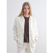 Lc Waikiki Yeni Sezon Kapüşonlu Oversize Kadın Kalın Fermuarlı Sweatshirt