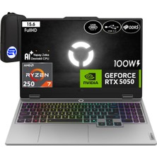 Loq 15AHP10 Ryzen 7-250 64GB Ram 2tb SSD RTX5050 8gb 100W 15.6'' Inç Fhd 144Hz WIN11 Pro 83JG006ATREP8 + Elektropasaj Çanta