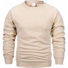 Amor Man Büyük Beden Özel Tasarım 3 Iplik Yüksek Kalite Bisiklet Yaka Kışlık Düz Renk Erkek Sweatshırt