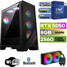 Şafak-Gaming Pc Ddr5-Rtx 5050 8gb -Intel I9 14900KF – 64 GB Ddr5 Ram –  1 Tb M.2 SSD 5000 4000 – 240MM Sıvı Sogutma -Windows 11 Pro