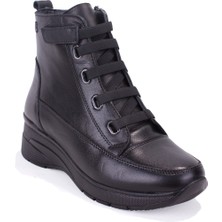 Dagoster DZA07-13091527 Siyah Günlük Düz Taban Deri Kadın Bot