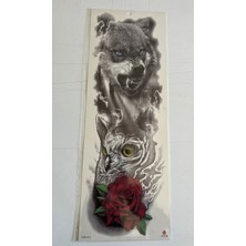 Bozkurt Baykuş 1 Hafta Kalıcı Tam Kol Bacak Yapıştırma Geçici Dövme 46 cm