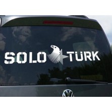 Solo Türk Yazılı Araç Yapıştırma - Solo Türk Sticker Beyaz