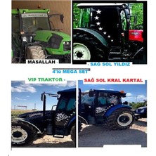 4'lü Mega Traktör Sticker Set Yapışkanlı Motor Tümosan Başak Case Massey Ferguson Oto-Araç Kaplama