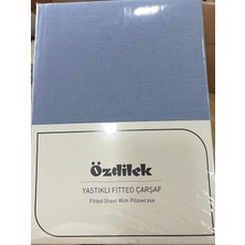 Özdilek Colurist Lastikli Fitted Tek Kişilik Çarşaf Takımı 100 x 200 +30 cm ( 30 cm Yükseklik ) Buz Mavi