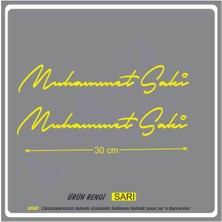 Size Özel Isim Imzası 2 Adet 30X7 cm Ad Soyad Imza Etiket- Oto Sticker -Mesaj Atıınız-