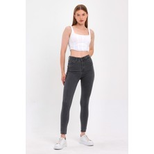 Yakamor Kadın Düz Jeans