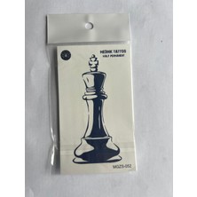 Satranç Minimal 11X8 cm Yarı Kalıcı Geçici Dövme Yapıştırma Dövme