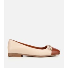 Hotiç Kadın Deri Taba Fiyonk Detaylı Babet