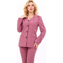 Erkek Yaka Yelek Ceket-Rose