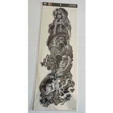 Dini Semboller 1 Hafta Kalıcı Tam Kol Kaplama Bacak Yapıştırma Geçici Dövme 46 cm