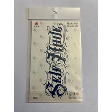 Gotik Yazı 18X11 cm Yarı Kalıcı Hayalet Geçici Dövme Yapıştırma Dövme