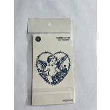 Kalp Melek 11X8 cm Yarı Kalıcı Geçici Dövme Yapıştırma Dövme