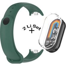 Xiaomi Mi Band 8 / Mi Band 9 Uyumlu Klasik Kordon Silikon + Kasa Koruyucu