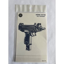 Taramalı Tüfek 18X11 cm Yarı Kalıcı Hayalet Geçici Dövme Yapıştırma Dövme