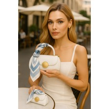 Kadın Şal Detaylı Mini Omuz ve El Çantası