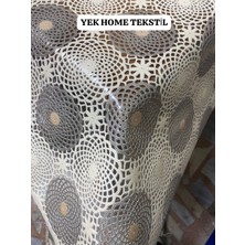 Hasır Lüx Çift Renk Pvc Kaplamalı Silinebilir Masa Örtüsü Su Geçirmez Şeffaf Muşamba Masa 137 cm