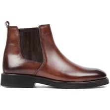 Erkek Kahverengi Deri Chelsea Bot