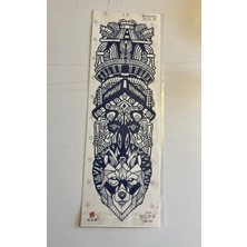 Kurt 3 Hafta Kalıcı Tam Kol Bacak Kaplama Yapıştırma Geçici Dövme 46 cm