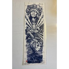 Kızıl Derili 3 Hafta Kalıcı Tam Kol Bacak Kaplama Yapıştırma Geçici Dövme 46 cm