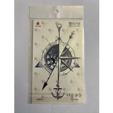 Pusula 18X11 cm  Yarı Kalıcı Hayalet Geçici Dövme Yapıştırma Dövme