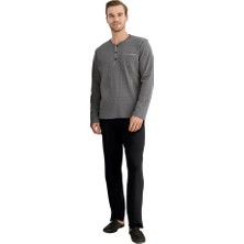 Elitepoint 1614 Erkek Ön Üç Düğmeli Cepli Kışlık Pijama Takım