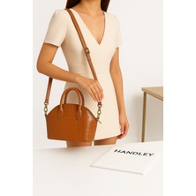 Kadın Parlak Mini Kroko Desen Çapraz Askılı El ve Omuz Çantası