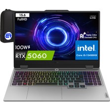 Loq 15IRX10 83JE00ENTREP2 I5-13450HX 64GB Ram 512GB SSD RTX5060 15.6" Fhd 144Hz WIN11 Pro + Elektropasaj Çanta