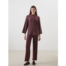 Lc Waikiki Yeni Sezon Standart Fit Dokulu Geniş Paça Kadın Pantolon